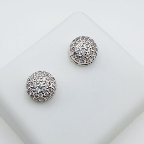 "925 Sterling Silver Plated CZ Earrings, EVBRS469 - Picture 5 of 10